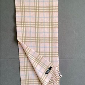 Burberry Authentic Pink Cashmere Nova Check Scarf